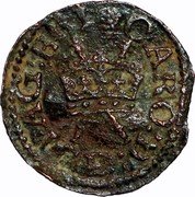 UK 1 Farthing Charles I Richmond issue. Mule of Types 4 & 3 ND (1632)  CARO! D! G! MAG! BRI coin obverse UK 1 Farthing Charles I Richmond issue. Mule of Types 4 & 3 ND (1632)  CARO! D! G! MAG! BRI coin obverse