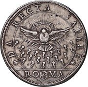 Italy 1 Piastra (Sede Vacante) DA RECTA SAPERE RO MA coin reverse Italy 1 Piastra (Sede Vacante) DA RECTA SAPERE RO MA coin reverse