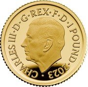 UK 1 Pound (Charles III. Britannia) CHARLES III D G REX F D 1 POUND 2023 MJ coin obverse UK 1 Pound (Charles III. Britannia) CHARLES III D G REX F D 1 POUND 2023 MJ coin obverse