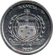 Samoa 1 Sene (Samoan Parrot Finch) SAMOA FA'AVAE I LE ATUA SAMOA 2020 coin obverse Samoa 1 Sene (Samoan Parrot Finch) SAMOA FA'AVAE I LE ATUA SAMOA 2020 coin obverse