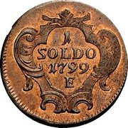Italy 1 Soldo (Francesco II) KM# 39a 1 SOLDO 1799 E coin reverse Italy 1 Soldo (Francesco II) KM# 39a 1 SOLDO 1799 E coin reverse