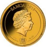 Samoa 1 Tala (Johannes Gutenberg) SAMOA 2018 0.5 G AU 585 IRB coin obverse Samoa 1 Tala (Johannes Gutenberg) SAMOA 2018 0.5 G AU 585 IRB coin obverse