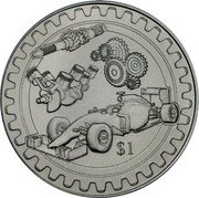 Samoa 1 Tala (Motorsports) $1 coin reverse