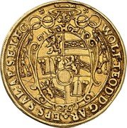 Austria 10 Ducat (Wolf Dietrich Von Raitenau) WOLF TEOD D G AR EPS SAL AP SE LEG coin obverse Austria 10 Ducat (Wolf Dietrich Von Raitenau) WOLF TEOD D G AR EPS SAL AP SE LEG coin obverse