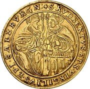 Austria 10 Ducat (Wolf Dietrich Von Raitenau) S RVDBERTVS ET S VIRGILIVS EPI SALZBVRGN coin reverse Austria 10 Ducat (Wolf Dietrich Von Raitenau) S RVDBERTVS ET S VIRGILIVS EPI SALZBVRGN coin reverse