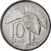 Samoa 10 Sene Tanumafili II 1974 Proof KM# 15a 10 SENE coin reverse Samoa 10 Sene Tanumafili II 1974 Proof KM# 15a 10 SENE coin reverse