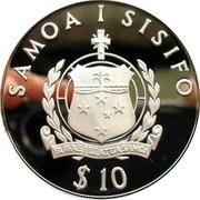 Samoa 10 Tala Tanumafili II Summer Olympics 1980 1980 Proof KM# 36a SAMOA I SISIFO FAAVAE I LE ATUA SAMOA $ 10 coin obverse Samoa 10 Tala Tanumafili II Summer Olympics 1980 1980 Proof KM# 36a SAMOA I SISIFO FAAVAE I LE ATUA SAMOA $ 10 coin obverse