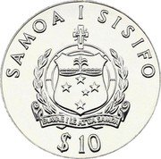 Samoa 10 Tala Tanumafili II Summer Olympics 1980 1980 KM# 36 SAMOA I SISIFO FAAVAE I LE ATUA SAMOA $ 10 coin obverse Samoa 10 Tala Tanumafili II Summer Olympics 1980 1980 KM# 36 SAMOA I SISIFO FAAVAE I LE ATUA SAMOA $ 10 coin obverse
