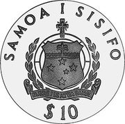Samoa 10 Tala IYDP. President Franklin Roosevelt 1981 Proof KM# 48 SAMOA I SISIFO 10$ coin obverse Samoa 10 Tala IYDP. President Franklin Roosevelt 1981 Proof KM# 48 SAMOA I SISIFO 10$ coin obverse