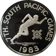 Samoa 10 Tala South Pacific Games 1983 Proof KM# 54 7TH. SOUTH PACIFIC GAMES 1983 coin reverse Samoa 10 Tala South Pacific Games 1983 Proof KM# 54 7TH. SOUTH PACIFIC GAMES 1983 coin reverse