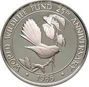 Samoa 10 Tala 25th Anniversary of the World Wildlife Fund 1986 Proof KM# 72 WORLD WILDLIFE FUND 25TH ANNIVERSARY 1986 coin reverse
