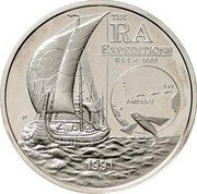 Samoa 10 Tala Tanumafili II RA Expeditions 1991 Proof KM# 83 THE RA EXPEDITIONS RA 1 - 1989 1991 coin reverse Samoa 10 Tala Tanumafili II RA Expeditions 1991 Proof KM# 83 THE RA EXPEDITIONS RA 1 - 1989 1991 coin reverse