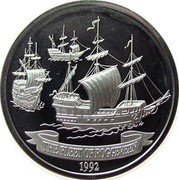 Samoa 10 Tala Tanumafili II Roggeveen's Fleet 1992 Proof KM# 99 THE FLEET OF ROGGEVEEN 1992 coin reverse Samoa 10 Tala Tanumafili II Roggeveen's Fleet 1992 Proof KM# 99 THE FLEET OF ROGGEVEEN 1992 coin reverse