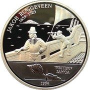 Samoa 10 Tala Jakob Roggeveen 1992 Proof KM# 93 1994 JAKOB ROGGEVEEN 1659-1726 WESTERN SAMOA coin reverse Samoa 10 Tala Jakob Roggeveen 1992 Proof KM# 93 1994 JAKOB ROGGEVEEN 1659-1726 WESTERN SAMOA coin reverse