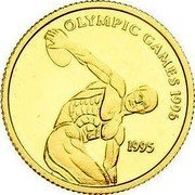 Samoa 10 Tala Summer Olympics in Atlanta. Discus Throwing 1995 KM# 113 OLYMPIC GAMES 1996 1995 coin reverse Samoa 10 Tala Summer Olympics in Atlanta. Discus Throwing 1995 KM# 113 OLYMPIC GAMES 1996 1995 coin reverse
