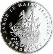 Samoa 10 Tala History of Seafaring. Jacob Le Maire 1996 Proof KM# 114 JAKOB LE MAIRE 1585 - 1616 1996 EENDRACHT coin reverse Samoa 10 Tala History of Seafaring. Jacob Le Maire 1996 Proof KM# 114 JAKOB LE MAIRE 1585 - 1616 1996 EENDRACHT coin reverse