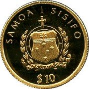 Samoa 10 Tala Charles de Gaulle 2003 Proof KM# 161 SAMOA SISIFO $10 coin obverse Samoa 10 Tala Charles de Gaulle 2003 Proof KM# 161 SAMOA SISIFO $10 coin obverse