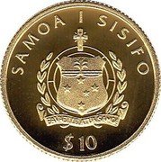 Samoa 10 Tala Mahatma Gandhi 2003 Proof KM# 140 SAMOA I SISIFO FAVAE I LE ATUA SAMOA $ 10 coin obverse Samoa 10 Tala Mahatma Gandhi 2003 Proof KM# 140 SAMOA I SISIFO FAVAE I LE ATUA SAMOA $ 10 coin obverse