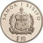 Samoa 10 Tala XXVIII Summer Olympics. Athens 2003 Proof KM# 139 SAMOA I SISFIO FAVAE I LE ATUA SAMOA $10 coin obverse Samoa 10 Tala XXVIII Summer Olympics. Athens 2003 Proof KM# 139 SAMOA I SISFIO FAVAE I LE ATUA SAMOA $10 coin obverse