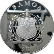 Samoa 10 Tala First Commandment 2009 Proof KM# 195 SAMOA FA'AVAE I LE ATUA SAMOA $ 10 coin obverse Samoa 10 Tala First Commandment 2009 Proof KM# 195 SAMOA FA'AVAE I LE ATUA SAMOA $ 10 coin obverse