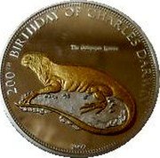 Samoa 10 Tala Galapagos Iguana 2009 Proof KM# 206 200TH BIRTHDAY OF CHARLES DARWIN THE GALAPAGOS IGUANA 2009 coin reverse Samoa 10 Tala Galapagos Iguana 2009 Proof KM# 206 200TH BIRTHDAY OF CHARLES DARWIN THE GALAPAGOS IGUANA 2009 coin reverse