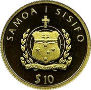 Samoa 10 Tala Konrad Adenauer 2003 Proof KM# 141 SAMOA I SISIFO 10$ coin obverse Samoa 10 Tala Konrad Adenauer 2003 Proof KM# 141 SAMOA I SISIFO 10$ coin obverse