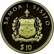 Samoa 10 Tala Winston Churchill 2003 Proof KM# 160 SAMOA I SISIFO $10 coin obverse Samoa 10 Tala Winston Churchill 2003 Proof KM# 160 SAMOA I SISIFO $10 coin obverse