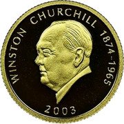 Samoa 10 Tala Winston Churchill 2003 Proof KM# 160 WINSTON CHURCHILL 1874-1965 2003 coin reverse Samoa 10 Tala Winston Churchill 2003 Proof KM# 160 WINSTON CHURCHILL 1874-1965 2003 coin reverse