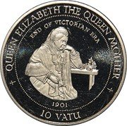 Vanuatu 10 Vatu Queen Elizabeth the Queen Mother. End Of Victorian Era 1995 KM# 25 QUEEN ELIZABETH THE QUEEN MOTHER END OF VICTORIAN ERA 1901 10 VATU coin reverse Vanuatu 10 Vatu Queen Elizabeth the Queen Mother. End Of Victorian Era 1995 KM# 25 QUEEN ELIZABETH THE QUEEN MOTHER END OF VICTORIAN ERA 1901 10 VATU coin reverse