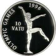 Vanuatu 10 Vatu XXVI Summer Olympic Games in Atlanta. Gymnastics 1996 KM# 28 OLYMPIC GAMES 1996 10 VATU coin reverse Vanuatu 10 Vatu XXVI Summer Olympic Games in Atlanta. Gymnastics 1996 KM# 28 OLYMPIC GAMES 1996 10 VATU coin reverse