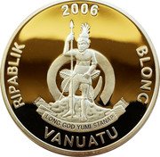Vanuatu 10 Vatu Ornithoptera Paradisea 2006 KM# 48 2006 RIPABLIK BLONC VANUATU LONG GOD YUMI STANAP coin obverse Vanuatu 10 Vatu Ornithoptera Paradisea 2006 KM# 48 2006 RIPABLIK BLONC VANUATU LONG GOD YUMI STANAP coin obverse