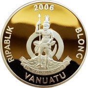 Vanuatu 10 Vatu Taenaris Catops 2006 KM# 46 2006 RIPABLIK BLONC VANUATU LONG GOD YUMI STANAP coin obverse Vanuatu 10 Vatu Taenaris Catops 2006 KM# 46 2006 RIPABLIK BLONC VANUATU LONG GOD YUMI STANAP coin obverse