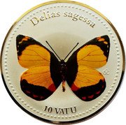 Vanuatu 10 Vatu Delias Sagessa 2006 KM# 50 DELIAS SAGESSA 10 VATU coin reverse Vanuatu 10 Vatu Delias Sagessa 2006 KM# 50 DELIAS SAGESSA 10 VATU coin reverse