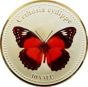 Vanuatu 10 Vatu Cethosia Cydippe 2006 KM# 49 CETHOSIA CYDIPPE 10 VATU coin reverse Vanuatu 10 Vatu Cethosia Cydippe 2006 KM# 49 CETHOSIA CYDIPPE 10 VATU coin reverse