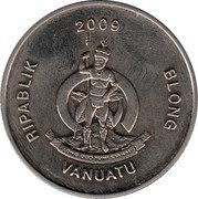 Vanuatu 10 Vatu U.S. President Barack Obama 2009 KM# 51 2009 RIPABLIK BLONG VANUATU LONG GOD YUMI STANAP PM coin obverse