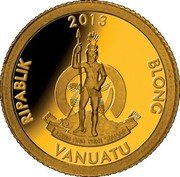 Vanuatu 10 Vatu 150th Anniversary of Pierre de Coubertin 2013 Proof KM# 77 RIPABLIK 2013 BLONG VANUATU LONG GOD YUMI STANAP coin obverse