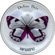 Vanuatu 10 Vatu (Delias llris) DELIAS LLRIS 10 VATU CCC coin reverse Vanuatu 10 Vatu (Delias llris) DELIAS LLRIS 10 VATU CCC coin reverse