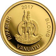 Vanuatu 10 Vatu John F. Kennedy 2017  Proof KM# 117 RIPABLIK 2017 BLONG LONG GOD YUMI STANAP VANUATU coin obverse Vanuatu 10 Vatu John F. Kennedy 2017  Proof KM# 117 RIPABLIK 2017 BLONG LONG GOD YUMI STANAP VANUATU coin obverse