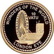 Vanuatu 10 Vatu (London Eye) KM# 131 WONDERS OF THE WORLD 10 VATU LONDON EYE coin reverse