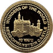 Vanuatu 10 Vatu Neuschwanstein Castle in Hohenschwangau 2014 Proof WONDERS OF THE WORLD NEUSCHWANSTEIN CASTLE 10 VATU coin reverse Vanuatu 10 Vatu Neuschwanstein Castle in Hohenschwangau 2014 Proof WONDERS OF THE WORLD NEUSCHWANSTEIN CASTLE 10 VATU coin reverse