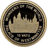 Vanuatu 10 Vatu Palace of Westminster in London 2016 Proof WONDERS OF THE WORLD PALACE OF WESTMINSTER 10 VATU coin reverse Vanuatu 10 Vatu Palace of Westminster in London 2016 Proof WONDERS OF THE WORLD PALACE OF WESTMINSTER 10 VATU coin reverse