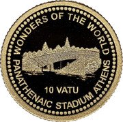 Vanuatu 10 Vatu Panathenaic Stadium in Athens 2016 Proof WONDERS OF THE WORLD PANATHENAIC STADIUM ATHENS 10 VATU coin reverse