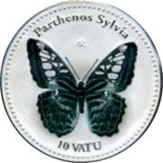 Vanuatu 10 Vatu (Parthenos Sylvia) PARTHENOS SYLVIA 10 VATU CCC coin reverse
