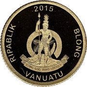 Vanuatu 10 Vatu Saint Michael's Mount in Mount's Bay 2015 Proof LONG GOD YUMI STANAP RIPABLIK BLONG VANUATU 2016 coin obverse Vanuatu 10 Vatu Saint Michael's Mount in Mount's Bay 2015 Proof LONG GOD YUMI STANAP RIPABLIK BLONG VANUATU 2016 coin obverse