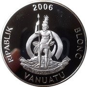 Vanuatu 10 Vatu (Taenaris Bioculatus) 2006 RIPABLIK BLONC LONG GOD YUMI STANAP VANUATU coin obverse Vanuatu 10 Vatu (Taenaris Bioculatus) 2006 RIPABLIK BLONC LONG GOD YUMI STANAP VANUATU coin obverse