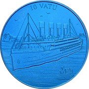 Vanuatu 10 Vatu (Titanic) 10 VATU coin reverse Vanuatu 10 Vatu (Titanic) 10 VATU coin reverse