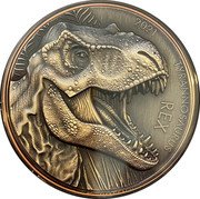 Vanuatu 10 Vatu (Tyrannosaurus Rex) 2021 TYRANNOSAURUS REX coin reverse