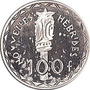 Vanuatu 100 Francs New Hebrides. Essai 1966  KM# E1 NOUVELLES HÉBRIDES 100F coin reverse Vanuatu 100 Francs New Hebrides. Essai 1966  KM# E1 NOUVELLES HÉBRIDES 100F coin reverse