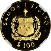 Samoa 100 Tala Elizabeth II's Silver Jubilee 1977 Proof KM# 25 SAMOA I SISIFO $ 100 coin obverse Samoa 100 Tala Elizabeth II's Silver Jubilee 1977 Proof KM# 25 SAMOA I SISIFO $ 100 coin obverse