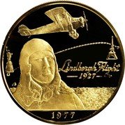 Samoa 100 Tala Charles Lindbergh 1977 Proof KM# 27 LINDBERGH FLIGHT 1927 1977 coin reverse Samoa 100 Tala Charles Lindbergh 1977 Proof KM# 27 LINDBERGH FLIGHT 1927 1977 coin reverse